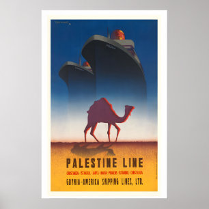 Palestine Line Gdynia America Shipping Lines Poster