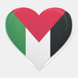 Palestine love flag pride heart sticker
