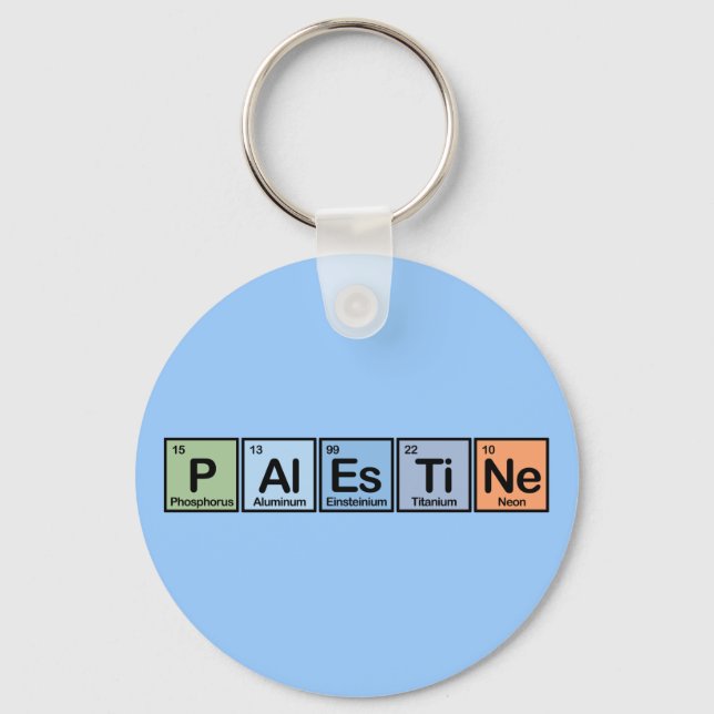 Palestine made of Elements Key Ring (Front)