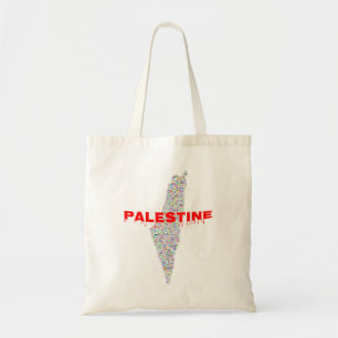 Palestine Map فلسطين Free Palestine Peace Love Tote Bag