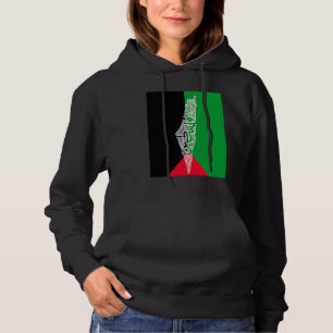 palestine map and flag hoodie
