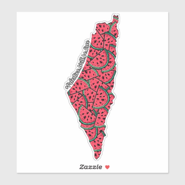 Palestine Map full of Watermelons | Free palestine (Sheet)