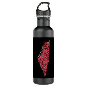 Palestine Map full of Watermelons   Free palestine 710 Ml Water Bottle