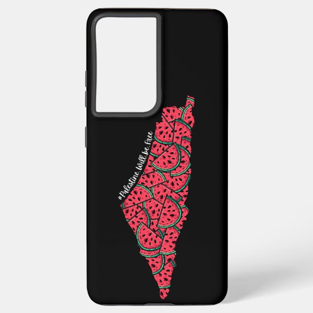 Palestine Map full of Watermelons | Free palestine Samsung Galaxy S21+ Case (Back)
