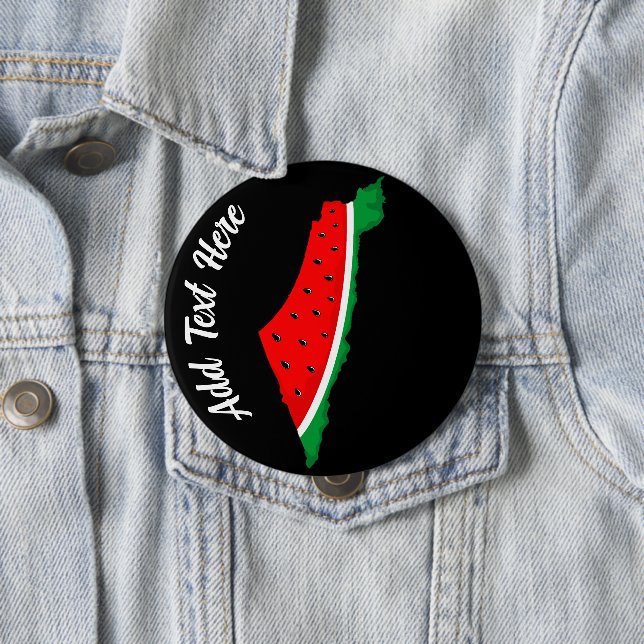 Palestine Map Watermelon Symbol of freedom 10 Cm Round Badge (In Situ)