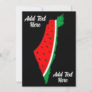 Palestine Map Watermelon Symbol of freedom Card