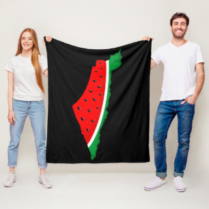 Palestine Map Watermelon Symbol of freedom Fleece Blanket