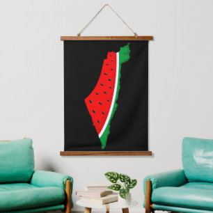 Palestine Map Watermelon Symbol of freedom Hanging Tapestry