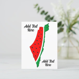 Palestine Map Watermelon Symbol of freedom Holiday Postcard