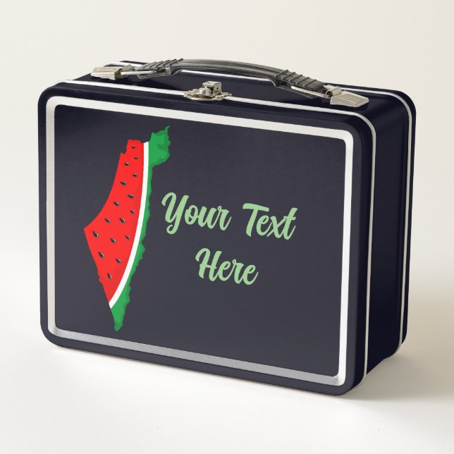 Palestine Map Watermelon Symbol of freedom       Metal Lunch Box (Front)