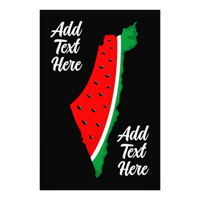 Palestine Map Watermelon Symbol of freedom Photo Print (Front)