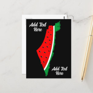 Palestine Map Watermelon Symbol of freedom Postcard