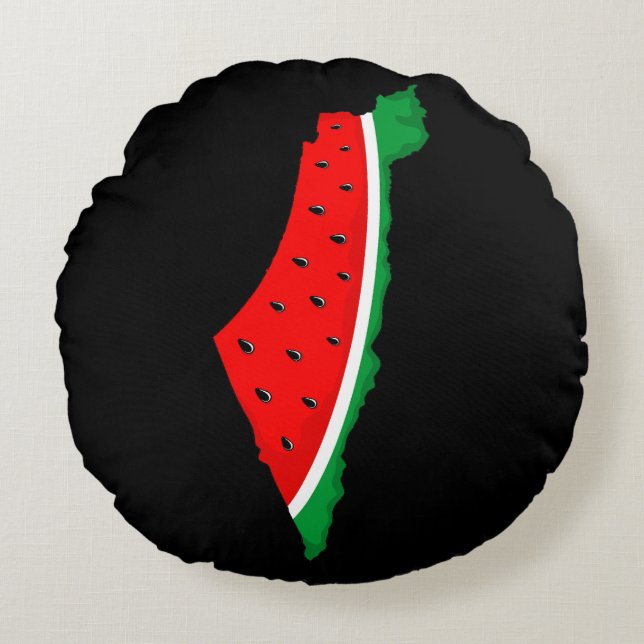 Palestine Map Watermelon Symbol of freedom  Round Cushion (Front)