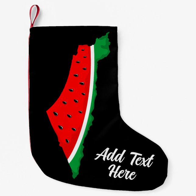 Palestine Map Watermelon Symbol of freedom Small Christmas Stocking (Front)