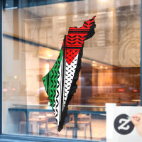 Palestine Map whith Flag and Keffiyeg Pattern