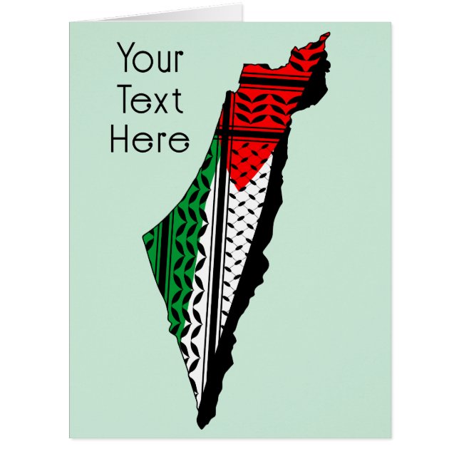 Palestine Map whith Flag and Keffiyeg Pattern (Front)