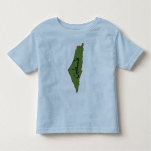 palestine map with palestine word in arabic  toddler T-Shirt