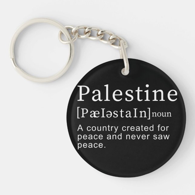Palestine Meaning design Palestine Definition text Key Ring (Front)
