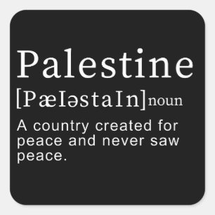 Palestine Meaning design Palestine Definition text Square Sticker