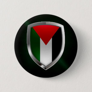 Palestine Metallic Emblem 6 Cm Round Badge