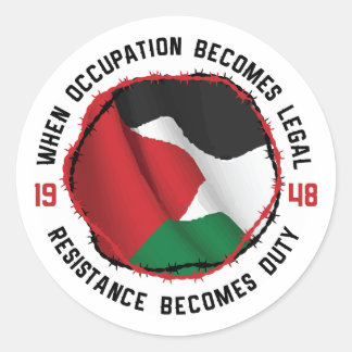 Palestine Occupation Resistance Palestinian Flag Classic Round Sticker
