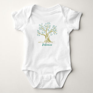 Palestine Olive Tree Personalised Baby Bodysuit 