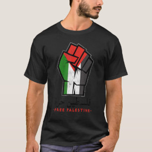 Palestine  Palestine Flag Arabic Calligraphy  Free T-Shirt
