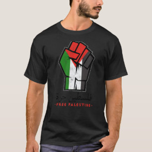 Palestine Palestine Flag Arabic Calligraphy Free T-Shirt