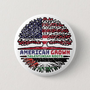 Palestine Palestinian American USA Tree Roots Flag 6 Cm Round Badge