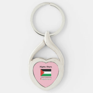 Palestine Palestinian Flag Black Personalisation Key Ring