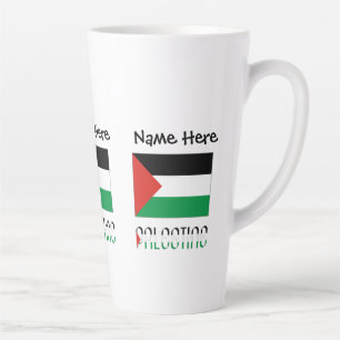 Palestine Palestinian Flag Black Personalisation Latte Mug