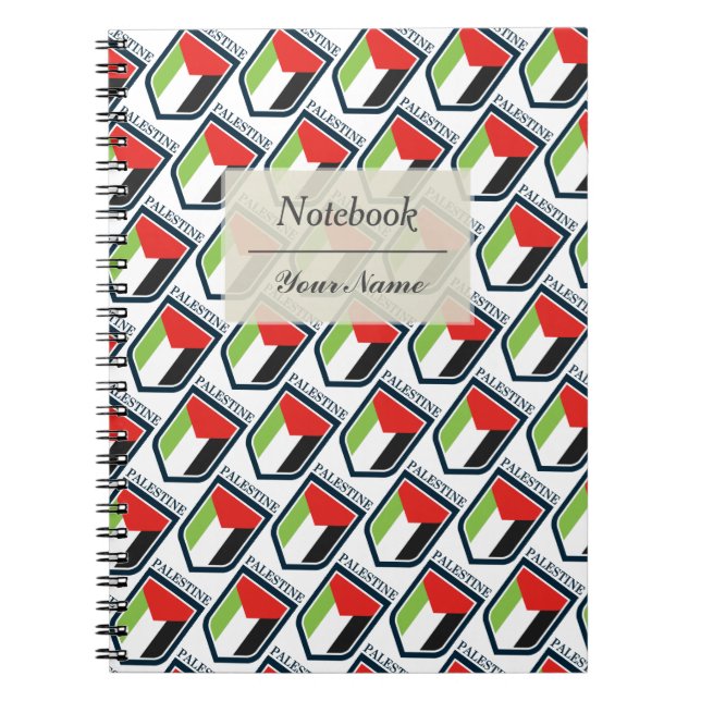Palestine & Palestinian flag Customised name Notebook (Front)