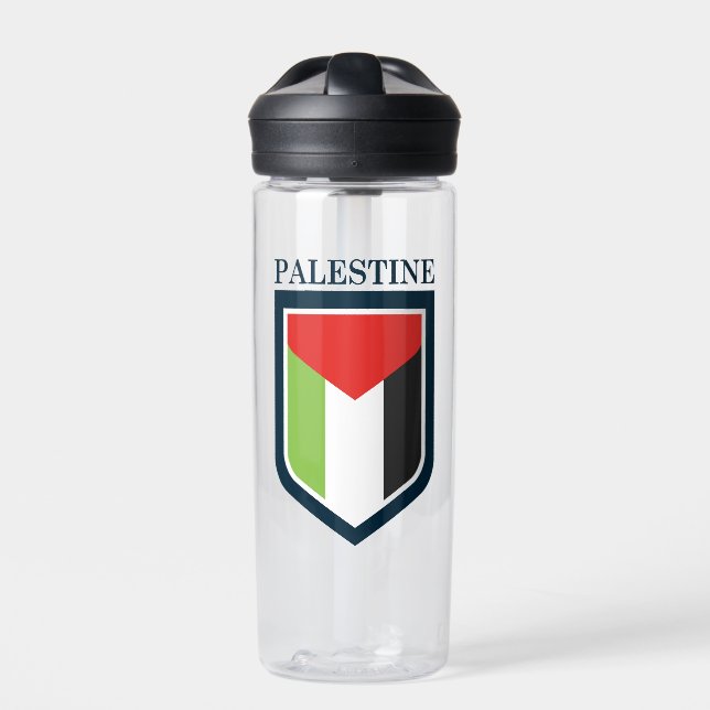 Palestine & Palestinian flag Water Bottle (Front)