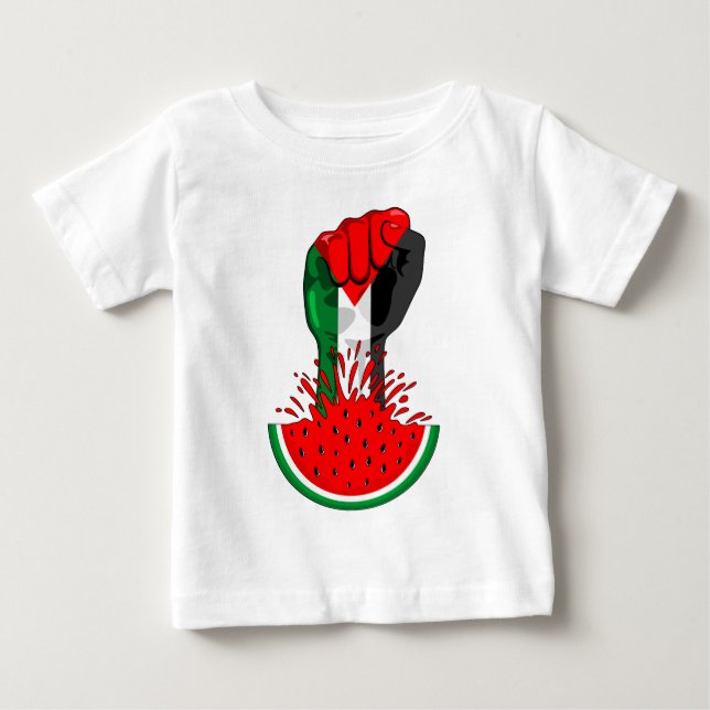 Palestine resistance fist on Watermelon Baby T-Shirt (Front)