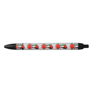Palestine resistance fist on Watermelon Black Ink Pen