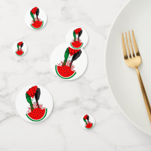 Palestine resistance fist on Watermelon Confetti