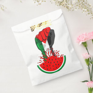 Palestine resistance fist on Watermelon Favour Bags