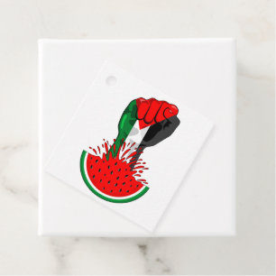 Palestine resistance fist on Watermelon Favour Tags
