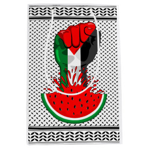 Palestine resistance fist on Watermelon Medium Gift Bag