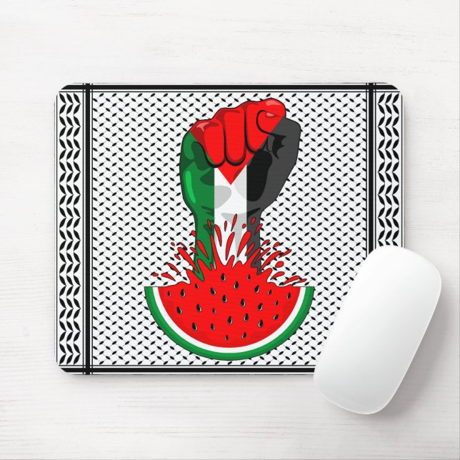 Palestine resistance fist on Watermelon Mouse Pad (With Mouse)