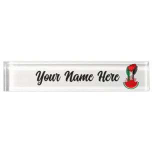 Palestine resistance fist on Watermelon Nameplate
