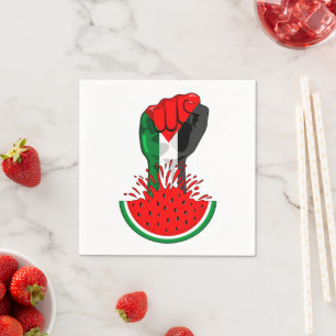 Palestine resistance fist on Watermelon Napkin