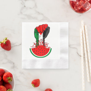 Palestine resistance fist on Watermelon Napkin
