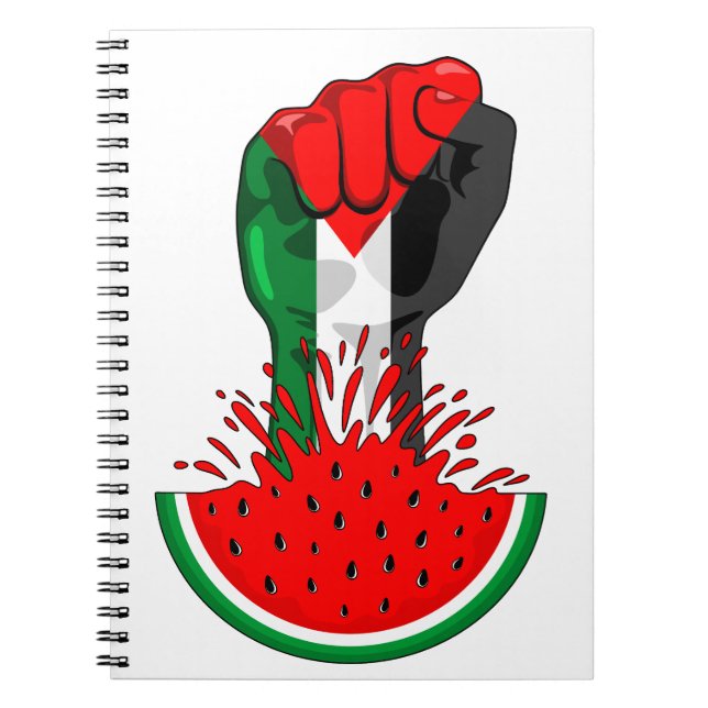Palestine resistance fist on Watermelon Notebook (Front)