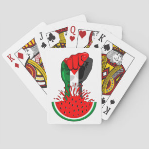 Palestine resistance fist on Watermelon Playing Cards