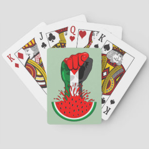 Palestine resistance fist on Watermelon Playing Cards