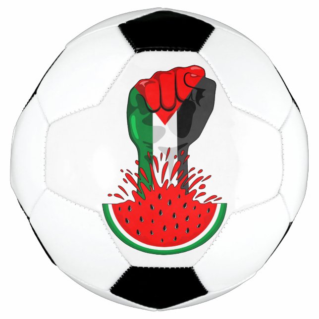 Palestine resistance fist on Watermelon Soccer Ball (Front)