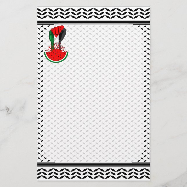 Palestine resistance fist on Watermelon Stationery (Front)