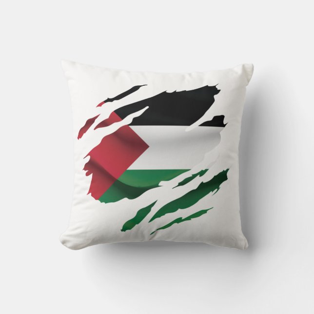 Palestine ripped pride Flag T-Shirt Cushion (Front)