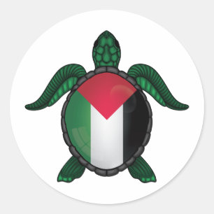 Palestine sea turtle flag classic round sticker